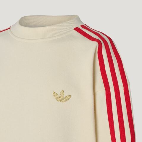 Adidas Original阿迪三叶草2025男大童JK 3S SWEAT针织无帽卫衣IA8932