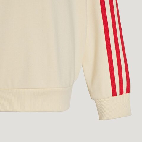 Adidas Original阿迪三叶草2025男大童JK 3S SWEAT针织无帽卫衣IA8932