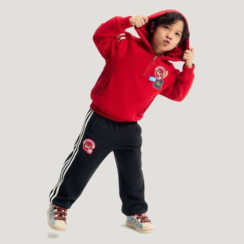 Adidas Original阿迪三叶草2025男小童LK TS KN HOODY针织连帽卫衣KS3167