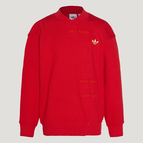 Adidas Original阿迪三叶草2025女大童JK SWEAT针织无帽卫衣KT4997