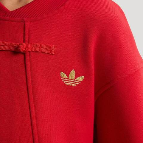 Adidas Original阿迪三叶草2025女大童JK SWEAT针织无帽卫衣KT4997