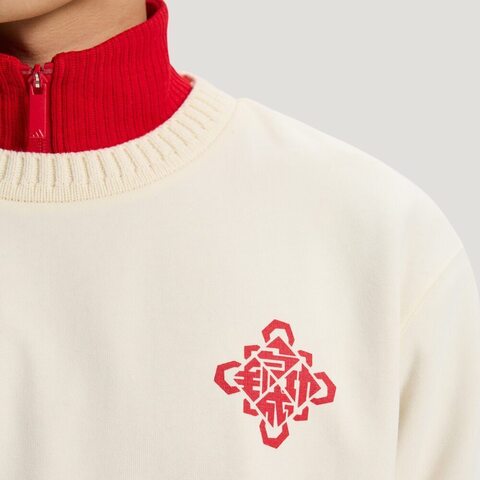 Adidas Original阿迪三叶草2025男子LNY TEE U针织无领短TKT0713