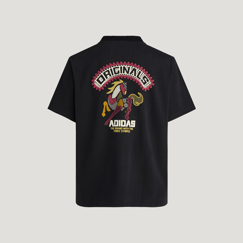 Adidas Original阿迪三叶草2025男子LNY TEE U针织无领短TKT0714