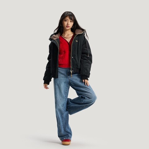 Adidas Original阿迪三叶草2025女子LNY JKT PAD W薄棉服KT0722