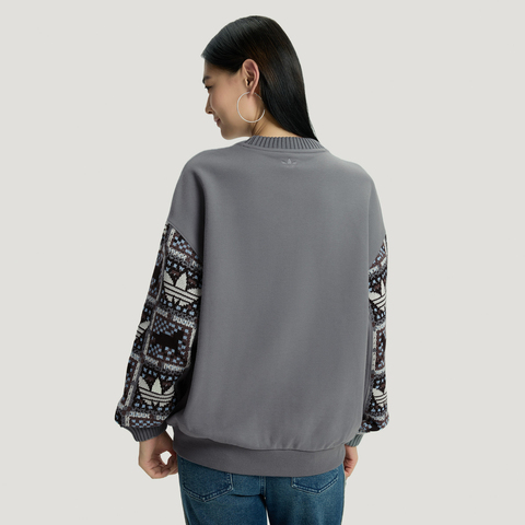 Adidas Original阿迪三叶草2025女子CRFT CREW W针织无帽卫衣IA8931