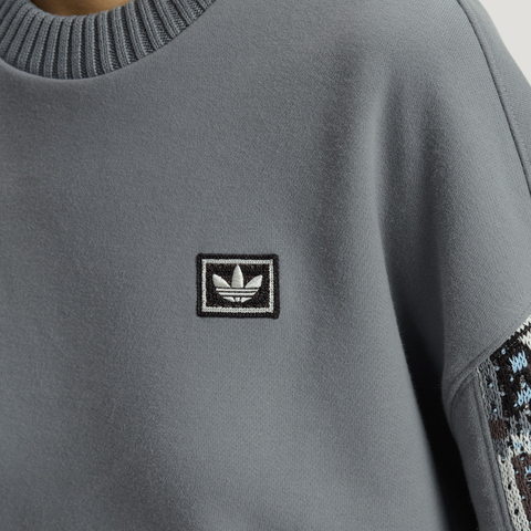 Adidas Original阿迪三叶草2025女子CRFT CREW W针织无帽卫衣IA8931