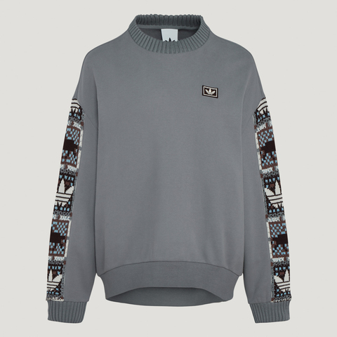 Adidas Original阿迪三叶草2025女子CRFT CREW W针织无帽卫衣IA8931