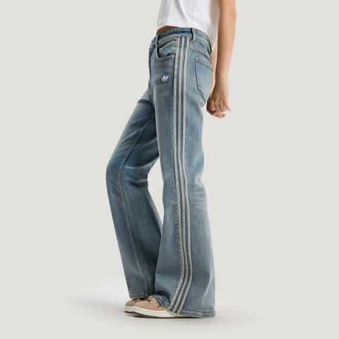 Adidas Original阿迪三叶草2025女子CRFT FLAIR PANT牛仔长裤KT3173