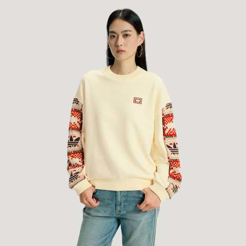 Adidas Original阿迪三叶草2025女子CRFT CREW W针织无帽卫衣IA8930