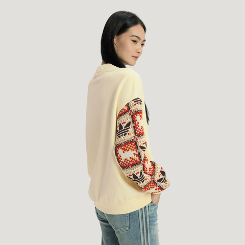 Adidas Original阿迪三叶草2025女子CRFT CREW W针织无帽卫衣IA8930