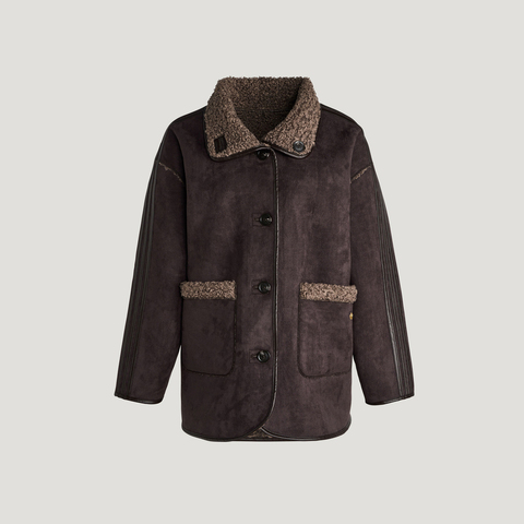 Adidas Original阿迪三叶草2025女子CRFT JKT W人造毛绒外套KT3146