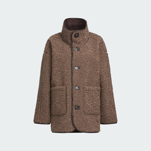 Adidas Original阿迪三叶草2025女子CRFT JKT W人造毛绒外套KT3146