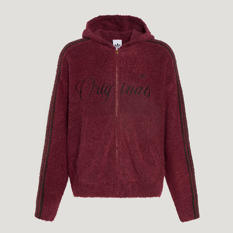 Adidas Original阿迪三叶草2025男子CRFT JKT HOODIE针织连帽外套KT0718