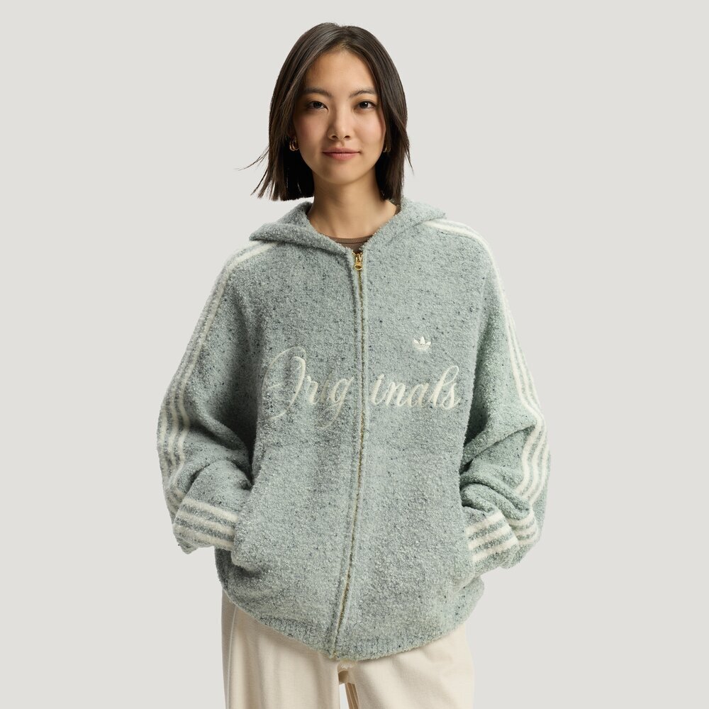 Adidas Original阿迪三叶草2025男子CRFT JKT HOODIE针织连帽外套KT0717