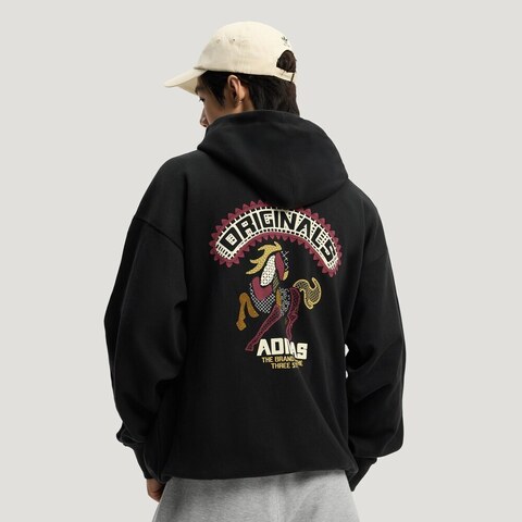 Adidas Original阿迪三叶草2025男子LNY HOODIE M针织连帽卫衣KT0645