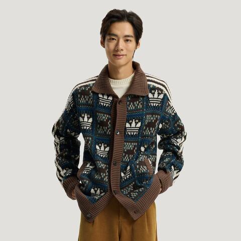 Adidas Original阿迪三叶草2025男子CRFT FF JKT U毛线开衫KT0715