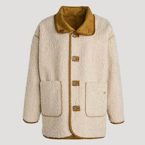 Adidas Original阿迪三叶草2025女子CRFT JKT W人造毛绒外套KT3145