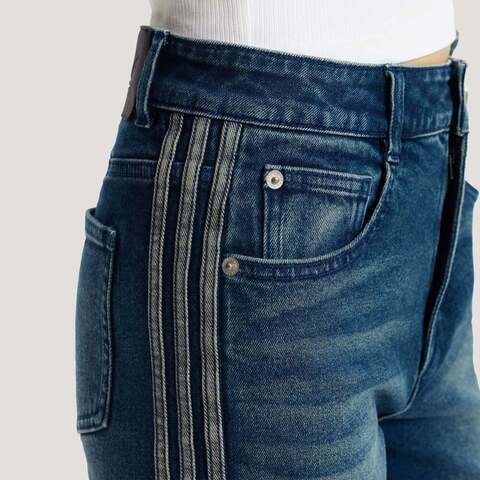 Adidas Original阿迪三叶草2025女子CRFT FLAIR PANT牛仔长裤KT3174