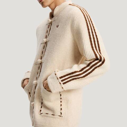 Adidas Original阿迪三叶草2025男子NY KNIT JKT U针织无帽外套KR5065