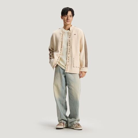 Adidas Original阿迪三叶草2025男子NY KNIT JKT U针织无帽外套KR5065