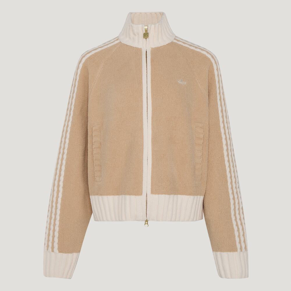 Adidas Original阿迪三叶草2026女子W KNIT TT针织无帽外套KV8866