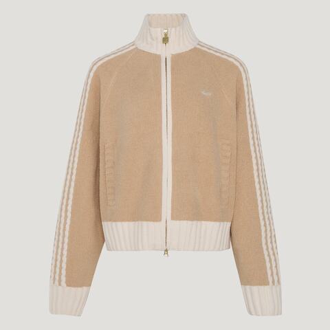 Adidas Original阿迪三叶草2026女子W KNIT TT针织无帽外套KV8866