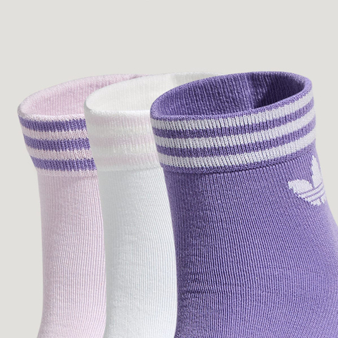 Adidas Original阿迪三叶草2026中性ORI TREF ANK 3P短袜优惠装KW1158