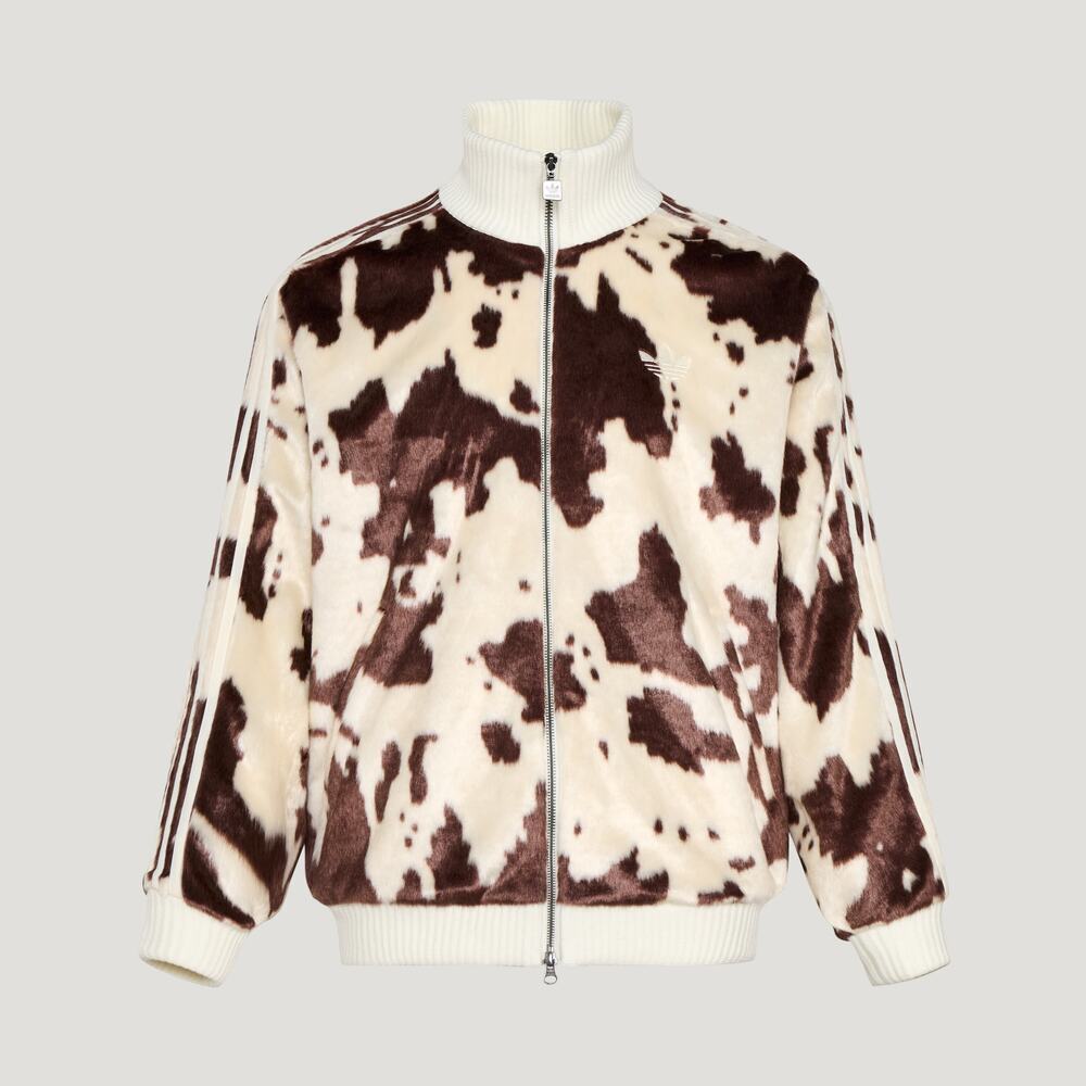 Adidas Original阿迪三叶草2026男子PRINT TT人造毛绒外套KU9405