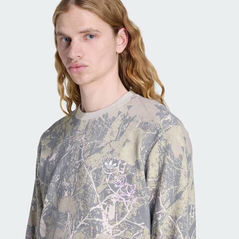Adidas Original阿迪三叶草2026男子CAMO WAFFLE LS针织无领长TKG6434