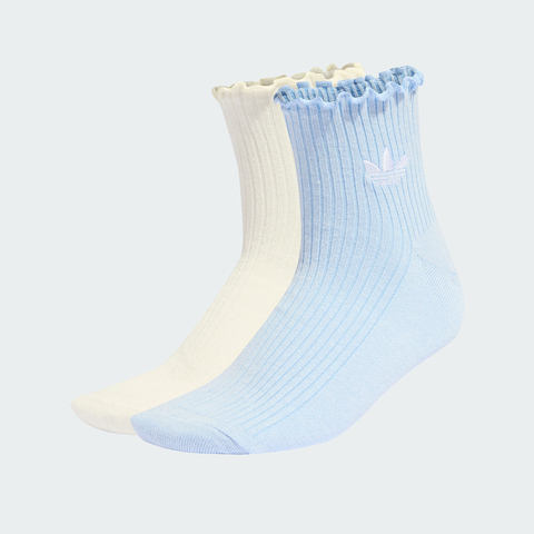 Adidas Original阿迪三叶草2026中性RUFFLE 1/4 S 2P短袜优惠装KD8368