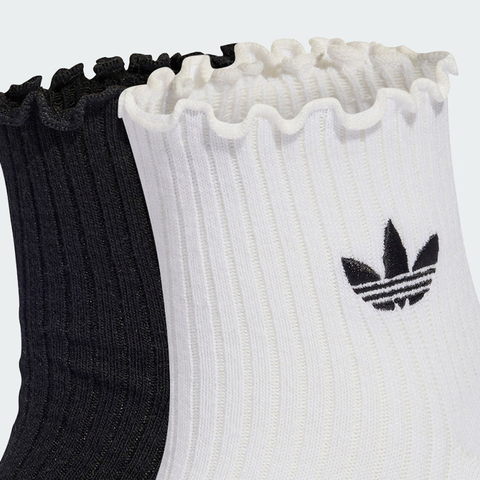 Adidas Original阿迪三叶草2026中性RUFFLE 1/4 S 2P短袜优惠装KD8367