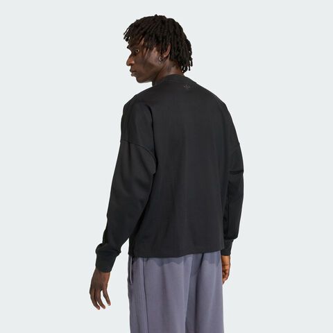 Adidas Original阿迪三叶草2026男子P ESS LONG TEE针织无领长TKD6575