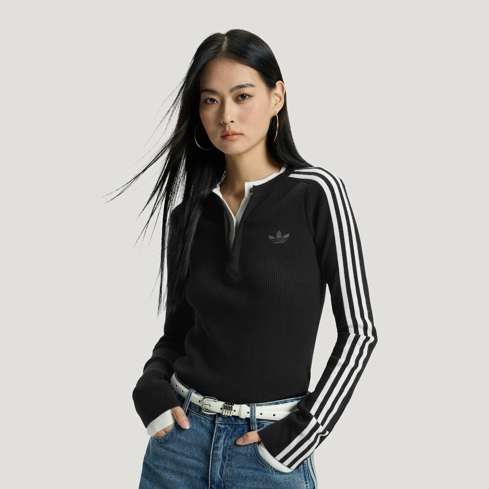 Adidas Original阿迪三叶草2026女子3S DELUX CREW毛线套头衫KS5333