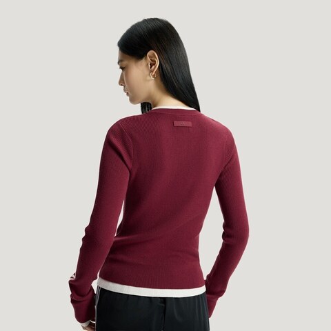 Adidas Original阿迪三叶草2026女子3S DELUX CREW毛线套头衫KS5332