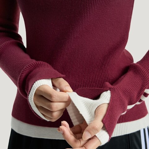 Adidas Original阿迪三叶草2026女子3S DELUX CREW毛线套头衫KS5332