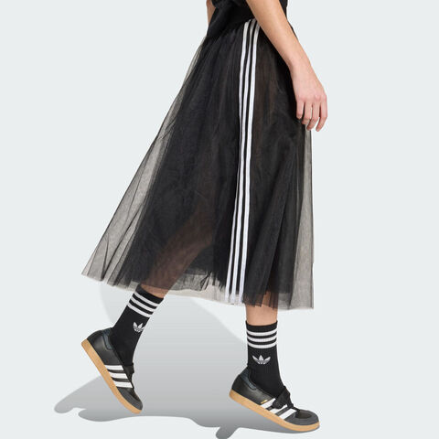 Adidas Original阿迪三叶草2026女子TULLE SKIRT针织长裙KS6563