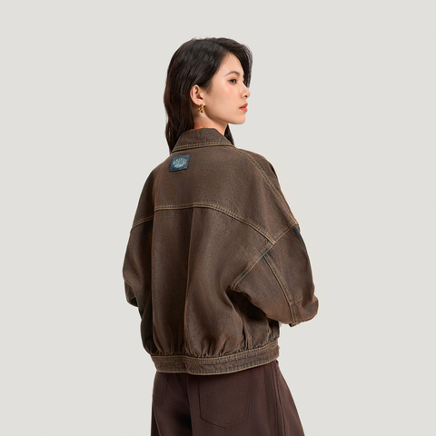 Adidas Original阿迪三叶草2026女子JACKET W牛仔外套KR5041