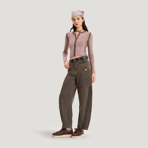 Adidas Original阿迪三叶草2026女子PANT W牛仔长裤KR2627