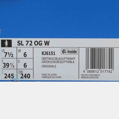 Adidas Original阿迪三叶草2026中性SL 72 OG WORI-RUNNINGKJ6151