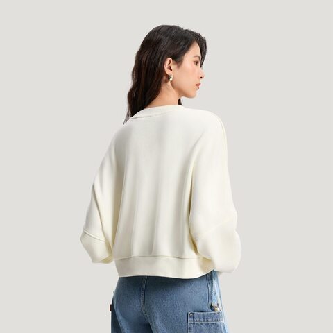 Adidas Original阿迪三叶草2026女子SWEAT CREW W针织无帽卫衣KR2623