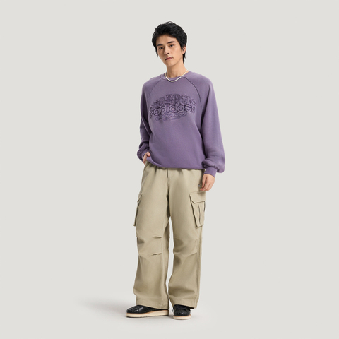 Adidas Original阿迪三叶草2026男子SWEAT CREW M针织无帽卫衣KR5048