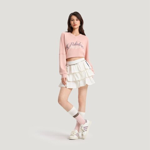 Adidas Original阿迪三叶草2026女子SWEAT CREW W针织无帽卫衣KR2624