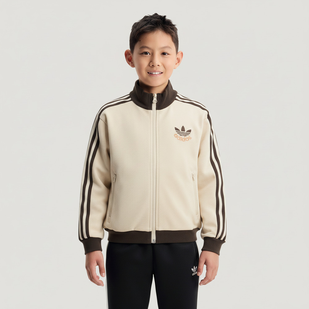 Adidas Original阿迪三叶草2026男大童JK KN JKT针织无帽外套KU9513