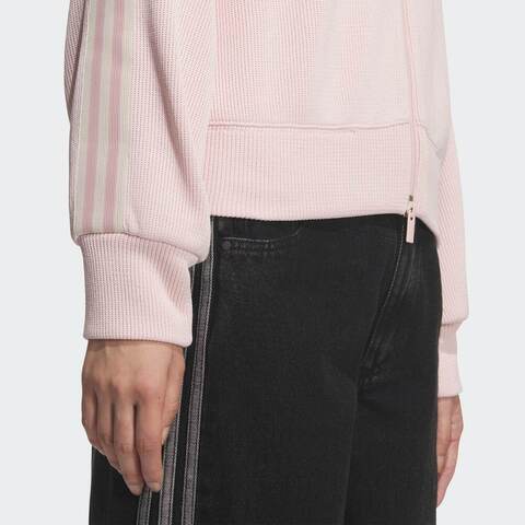 Adidas Original阿迪三叶草2026女子KNIT BALOON TT针织无帽外套KQ5489