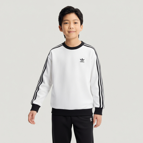 Adidas Original阿迪三叶草2026男大童JK LS TEE针织无领长TKW1186
