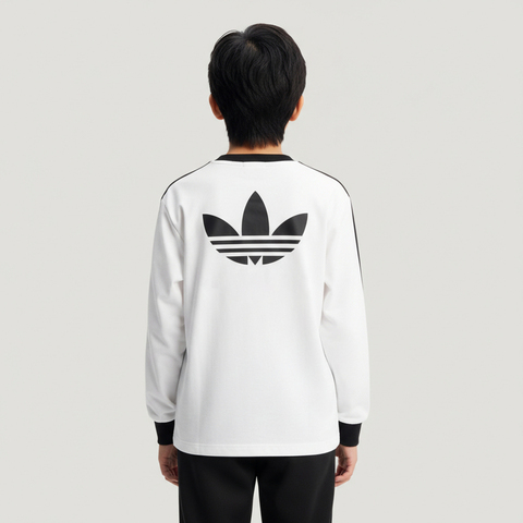Adidas Original阿迪三叶草2026男大童JK LS TEE针织无领长TKW1186