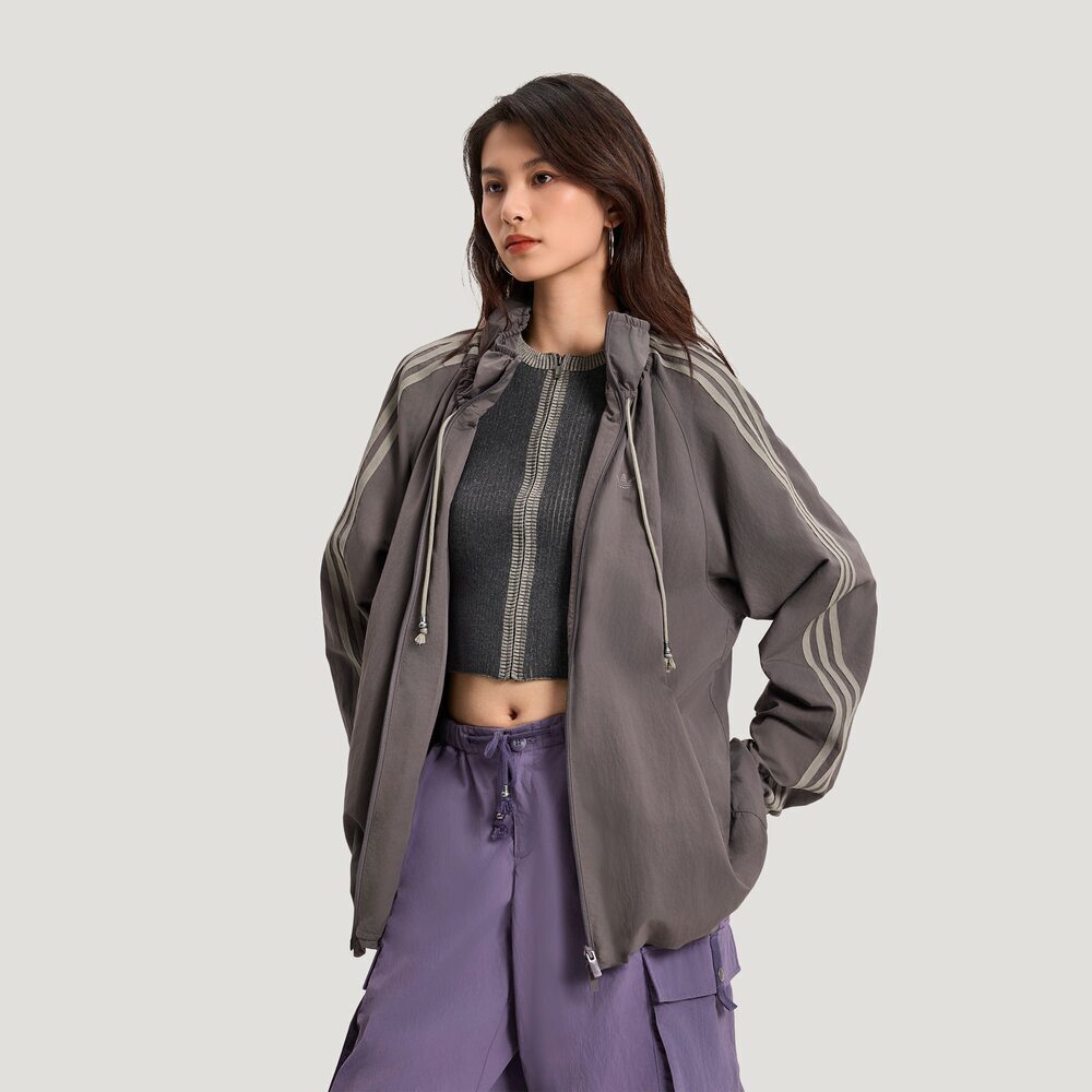 Adidas Original阿迪三叶草2026女子OVSD TT W梭织无帽外套KR2625