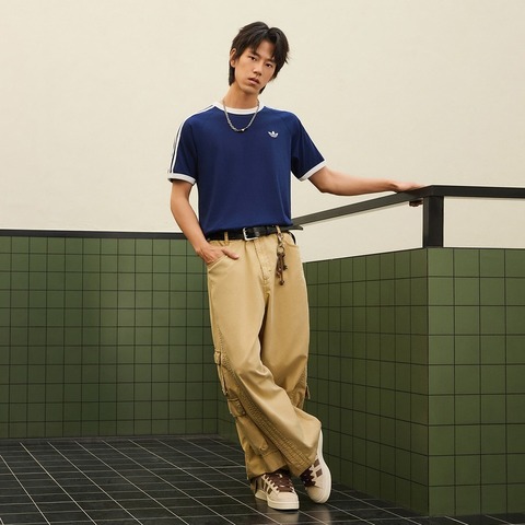 Adidas Original阿迪三叶草2026男子3S TEE针织无领短THZ9634