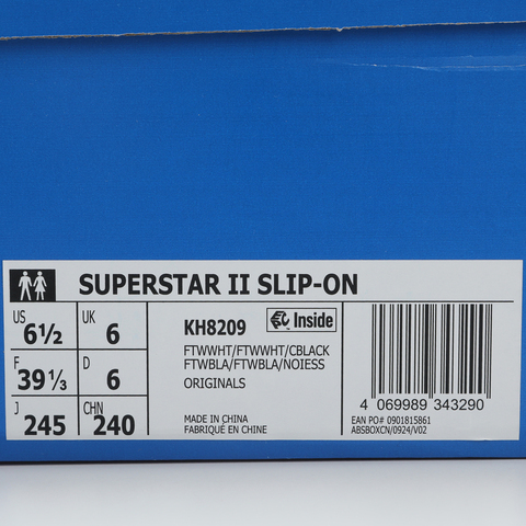 Adidas Original阿迪三叶草2026中性SUPERSTAR II X SLIP-ONORI-CLASSICKH8209