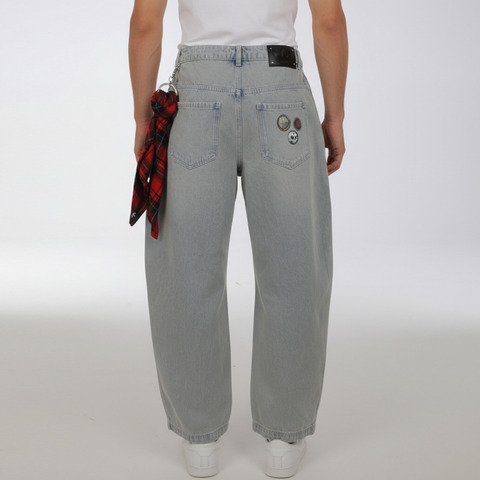 Adidas Original阿迪三叶草2026男子VDAY DNM PANT牛仔长裤KT6366